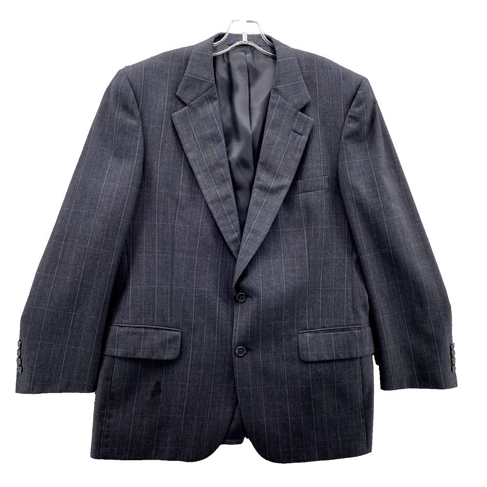 Vintage Burberrys Wool Blazer Men 42R Gray Plaid Sport Coat Career Preppy 90s‎